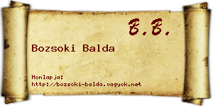 Bozsoki Balda névjegykártya